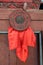 Detail of the decoration of the access door to the temple inside the Japanese Bridge in Hoi An, Vietnam. One of the most emblemat