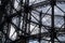 Detail of Disused Gasometer framework in backlit