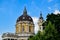 Detail of the dome of the Basilica of Superga next to one of its towers.