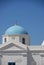 Detail Dome celestial church in Mikonos Island