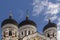 Detail of the domes of the Alexander Nevsky Cathedral in Tallinn, Estonia