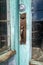 Detail of door handle on an abandoned building