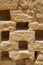 Detail of the dovecote wall at Masada ruins in southern Judean Desert in Israel