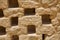 Detail of the dovecote wall at Masada ruins in southern Judean Desert in Israel