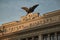 Detail of the effigy with Eagle located on the facade of the palace of the former military union Palazzo dell`Ex Unione Militare