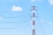 Detail of electricity pylon against