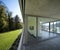 Detail of empty modern apartment, window and balcony.