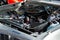 Detail of the engine of a Dodge car at a vintage car exhibition in the city of Salvador, Bahia