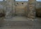 Detail of the entrance colonnade from the enclosure wall to the south court of the Step Pyramid of Djoser in Egypt.