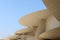 Detail of the exterior of the National Museum of Qatar, designed by Jean Nouvel