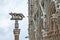 Detail of facade of the cathedral of Siena with Sienese wolf