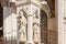 Detail of the facade of a marble chapel Cappella di Piazza in Siena