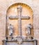 Detail of facade of Monasterio San Juan de los Reyes in Toledo.