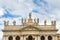 Detail of facade with statues of Basilica di San Giovanni in Laterano. Rome. Italy