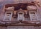 Detail of the facade of the Treasury of El Khazne, Petra, Jordan