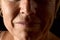 Detail of the face of a fifty year old woman