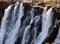 Detail of falling water Victoria Falls. Close-up. Mosi-oa-Tunya National park. and World Heritage Site. Zambiya. Zimbabwe.