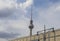 Detail of the famous TV Tower (Fernsehturm) in Alexanderplatz, Berlin, capital of Germany.