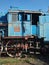 Detail of famouse Blue Locomotive of Blue train, Museum Exhibit. Former, obsolete in Belgrade, Serbia.