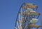 Detail of the ferris wheel of the funfair without people