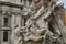 Detail of the Fountain of Four Rivers in Rome, Italy