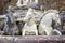 Detail from the Fountain of Neptune statue Piazza della Signoria in front of the Palazzo