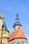 Detail of Franciscan Monastery near the Main Square in Plzen, Czech Republic. The Franciscan monastery and church are popular