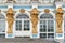 Detail of the frontage of Catherine Palace St Petersburg Russia