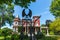 Detail of the gate and house of Stephen King, in Bangor, Maine, USA. Stephen King is famous as an author of horror and thriller