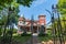 Detail of the gate and house of Stephen King, in Bangor, Maine, USA. Stephen King is famous as an author of horror and thriller