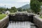Detail of gate locks at Caledonian Canal in Fort William, Scotland. It connects Inverness, Fort Augustus, Loch Ness and Lochy and