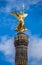 Detail of the golden angel of the Siegessaeule Victory Column in Berlin
