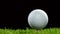 Detail of a golf ball in lawn