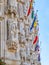 Detail of the gothic style of the cityhall building in the old town of Leuven