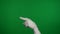 Detail green screen isolated chroma key photo capturing mummy's hand pointing its finger to the side of the frame