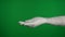 Detail green screen isolated chroma key photo capturing mummy's hand showing in the frame, reaching and asking for