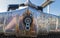 Detail of the grille and Dodge Brothers logo on an antique Dodge truck in Wells, Nevada, USA - June 18, 2022