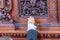 Detail of the hand of the foreman in the knocker just at the moment when it is hit by the foreman of the brotherhood to lift the