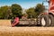 Detail of harvester during autumn harvest in Illinois