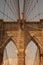 Detail of historic Brooklyn Bridge in New York