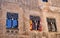 Detail Historic Building, Flags in Windows, Segovia, Spain