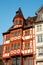 Detail of a house of traditional architecture at Romerberg square in Frankfurt