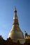 Detail of the main stupa at sunset. Shwedagon Pagoda. Yangon. Myanmar