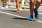 Detail of marathon runners shoes