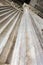 Detail of the marble colonnade of the famous Pantheon in Rome