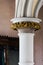 Detail of Marble Column, Arch and Gold Leaf Plaster Ornamentation - Abandoned Church