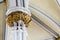 Detail of Marble Column, Arch and Gold Leaf Plaster Ornamentation - Abandoned Church