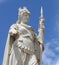 Detail of marble Statue of Liberty with lance in San Marino