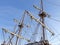 Detail masts and rope