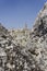 A detail of Matera city from behind its rocks